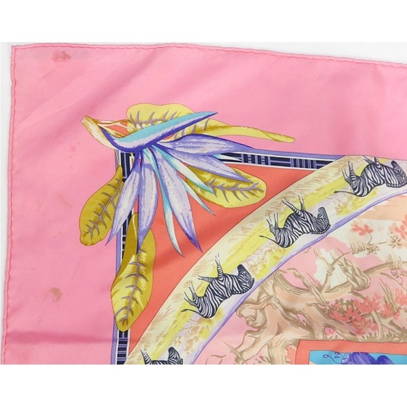 Hermes Pink and Multicolor Silk Scarf - Picture 11 of 16